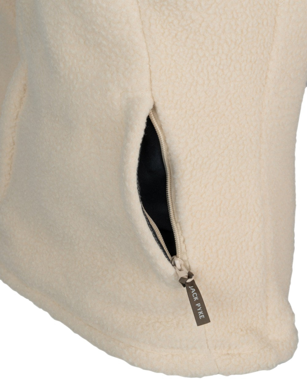 Sail Coloured Jack Pyke Womens Half Zip Sherpa Fleece Pullover on white background