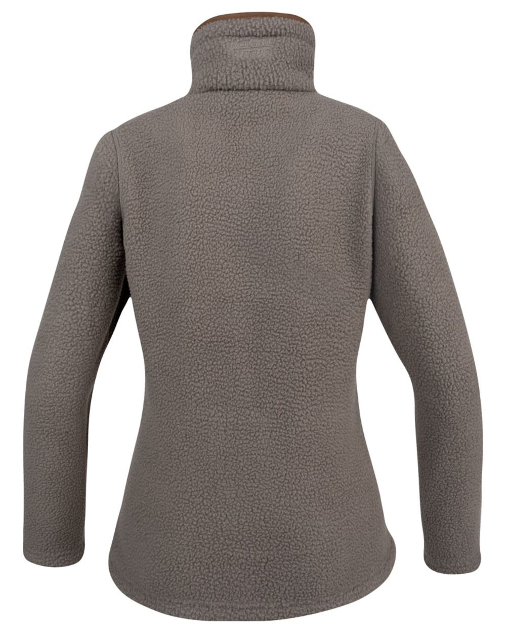 Shiitake Coloured Jack Pyke Womens Half Zip Sherpa Fleece Pullover on white background