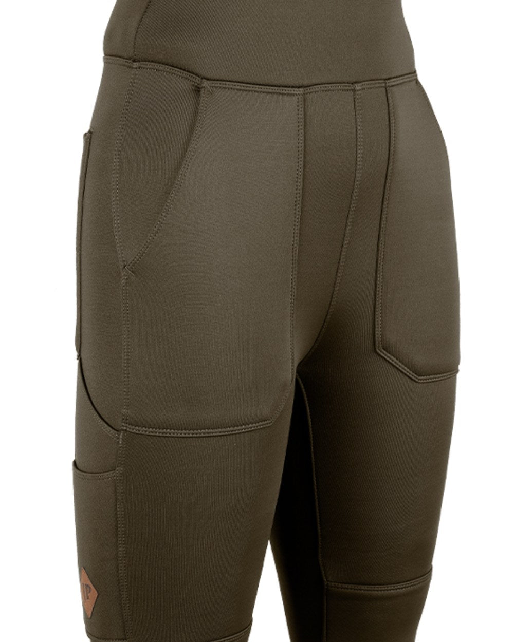 Brown coloured Jack Pyke Womens Utility Leggings on white background