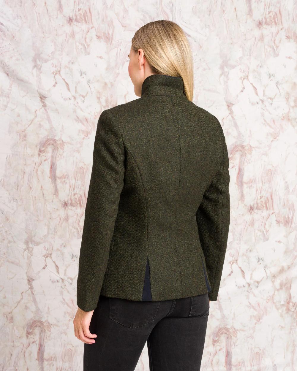 Jack Murphy Nicole Ladies Tweed Jacket in Deep Green Herringbone