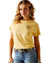 Jojoba Coloured Ariat Womens Cow Sunset Short Sleeve T-shirt On A White Background #colour_jojoba