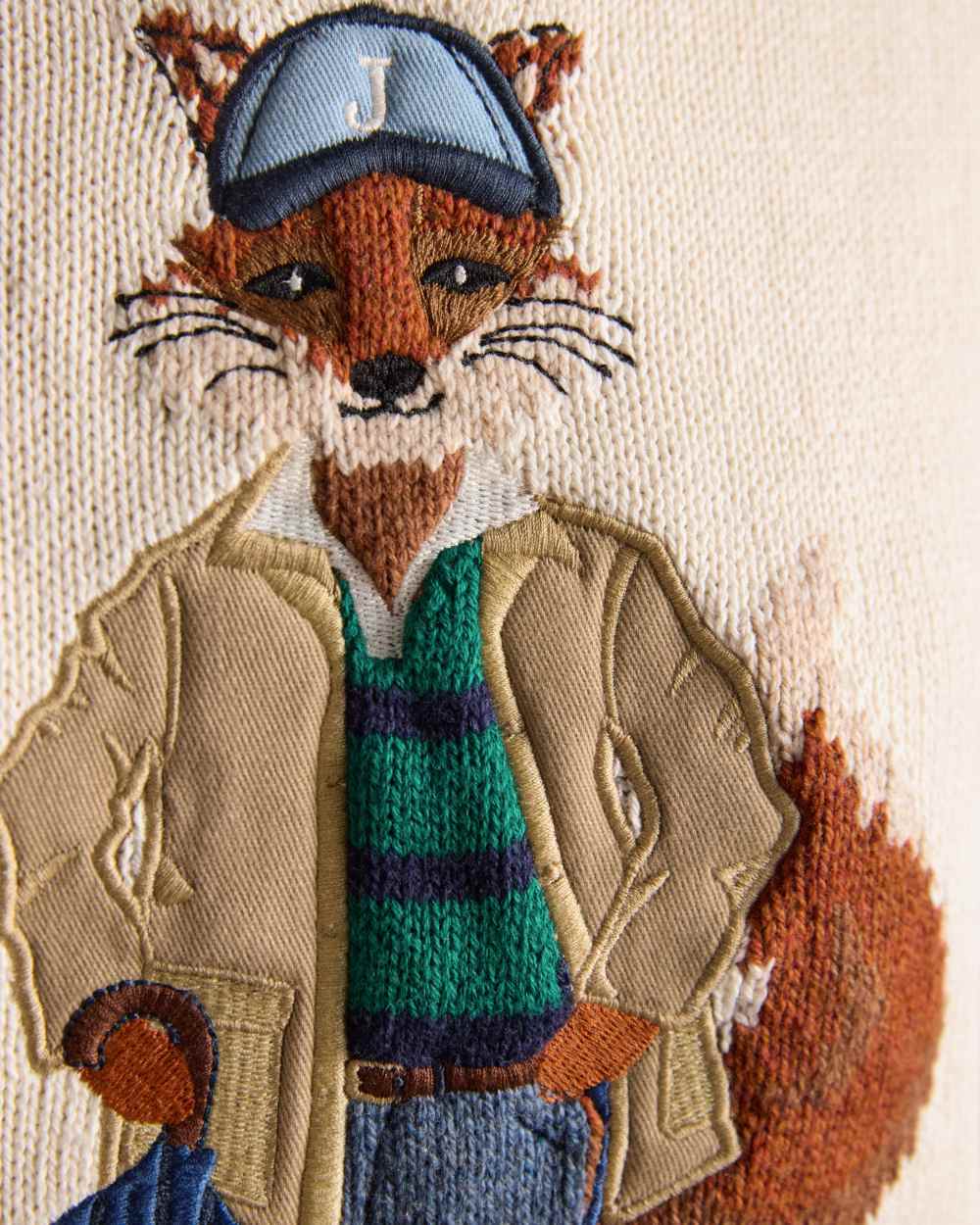 Cream Coloured Joules Jonty Intarsia Knit Jumper on white background