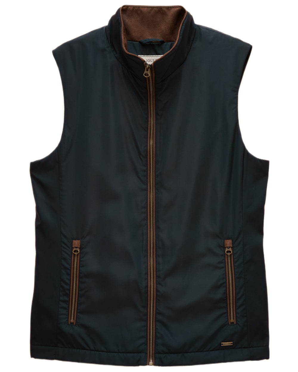 Navy coloured Joules Mens Farnham Padded Fleece Lined Gilet on white background