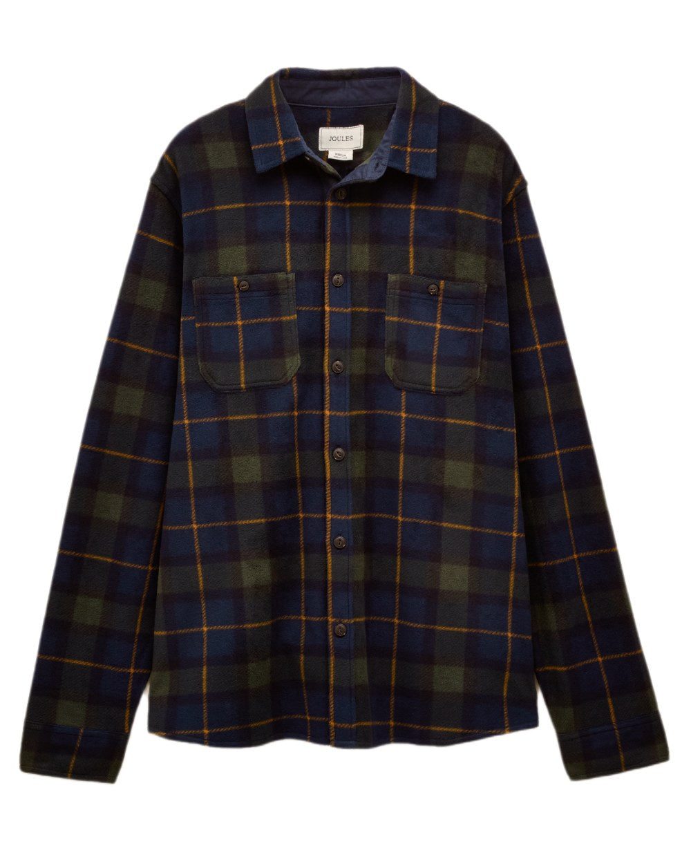 Navy Coloured Joules Mens Fleece Shirts on white background