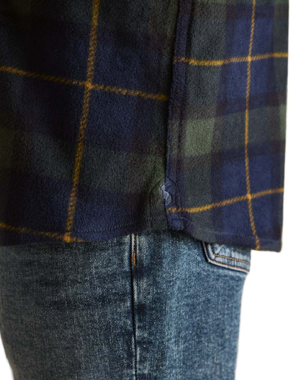 Navy Coloured Joules Mens Fleece Shirts on white background