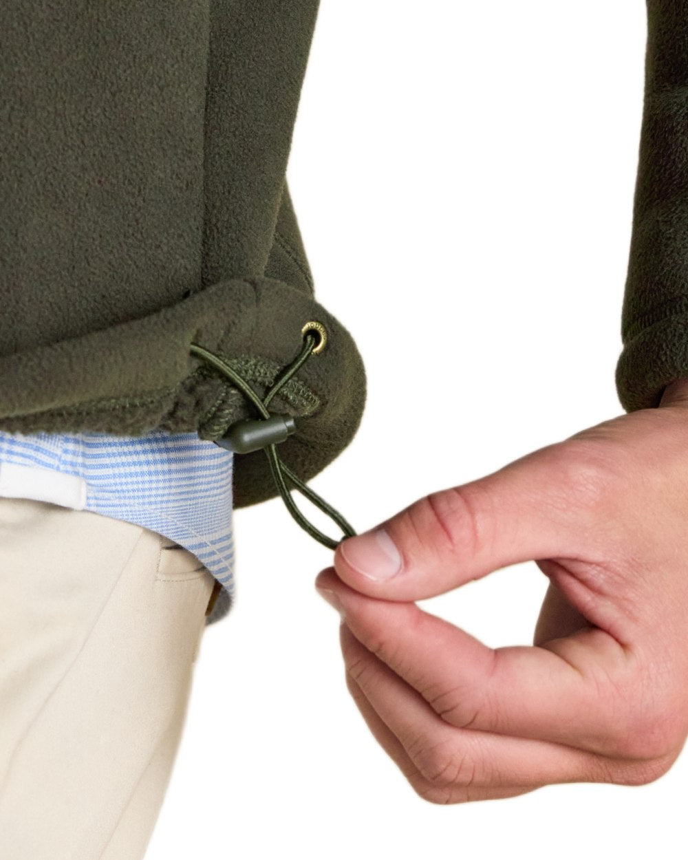 Dark Green Coloured Joules Mens Heritage Quarter Zip Fleece on white background