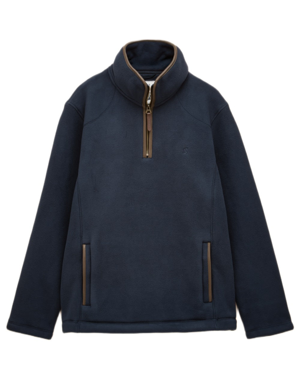 Navy Coloured Joules Mens Heritage Quarter Zip Fleece on white background