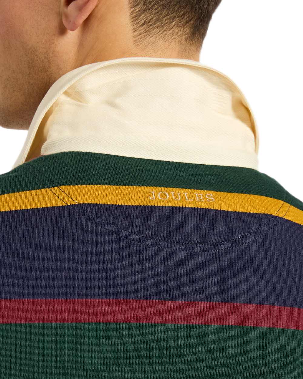 Multi Coloured Joules Mens Onside Rugby Shirt on white background