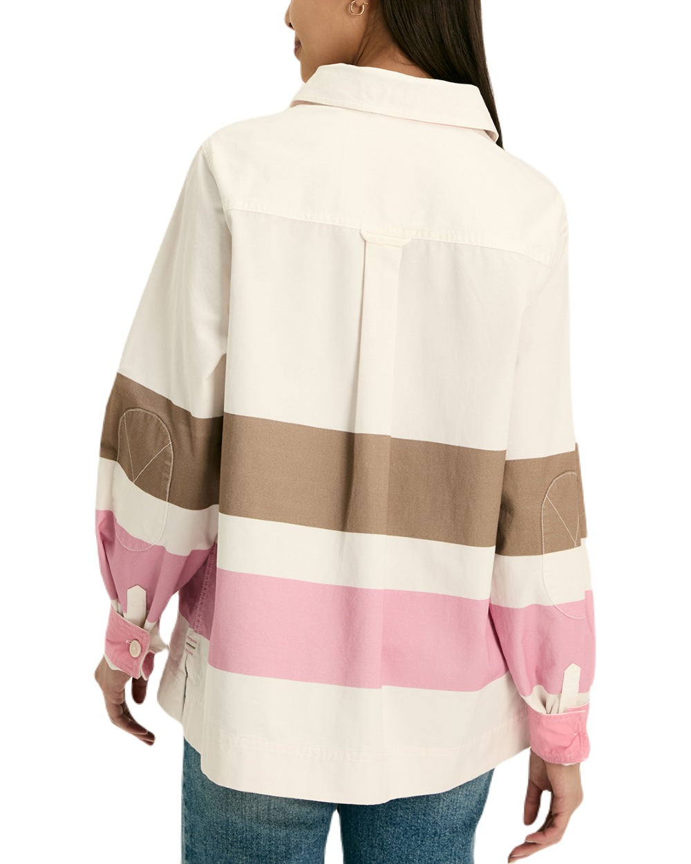 Tan Pink coloured Joules Womens Brinley Deck Shirt on White Background