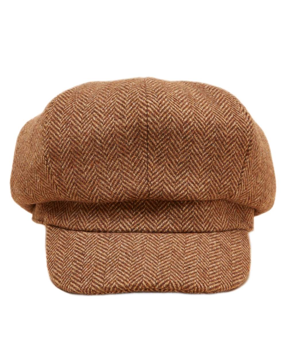 Tan Brown Coloured Joules Womens Elvaston Baker Boy Hat on white background