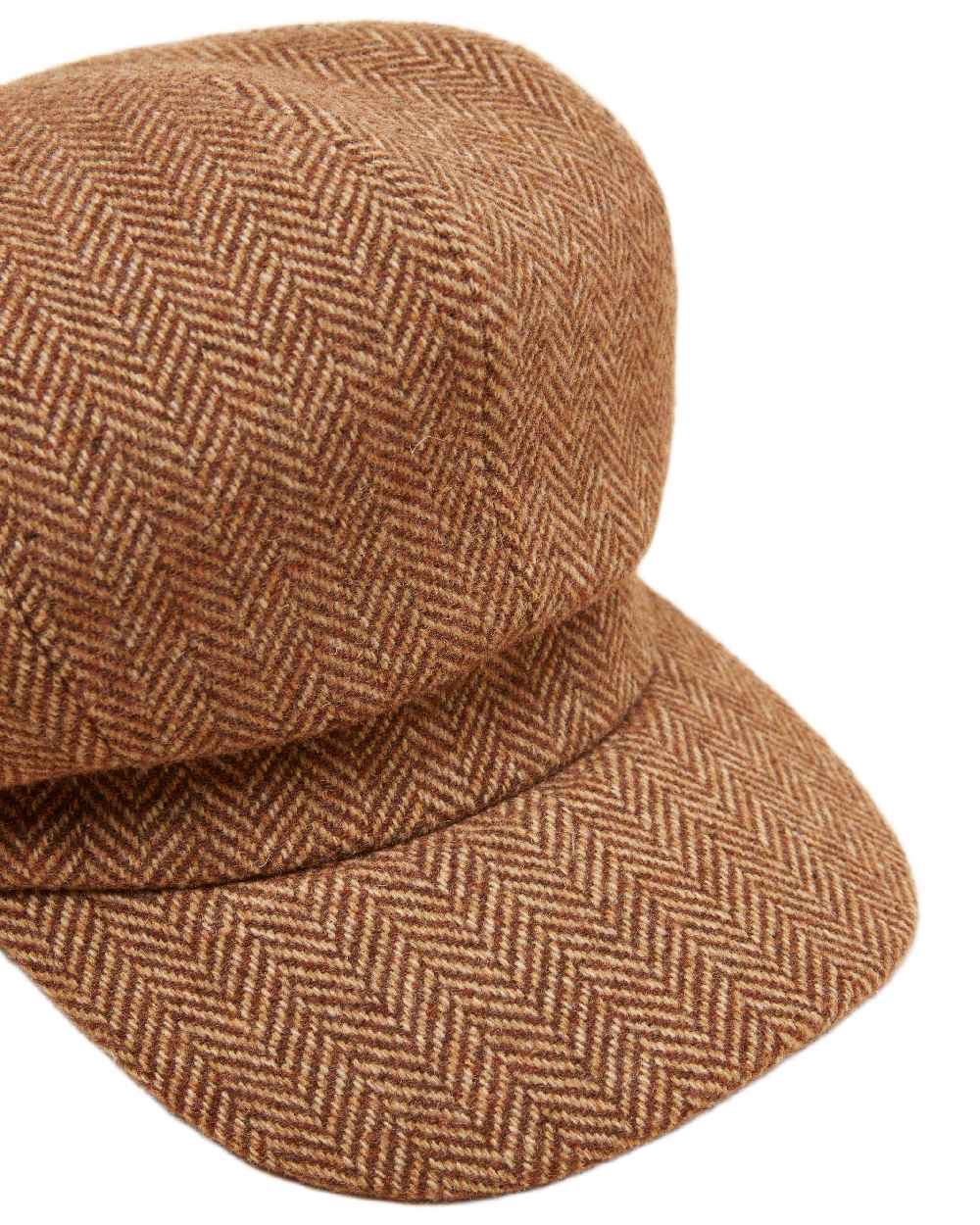 Tan Brown Coloured Joules Womens Elvaston Baker Boy Hat on white background