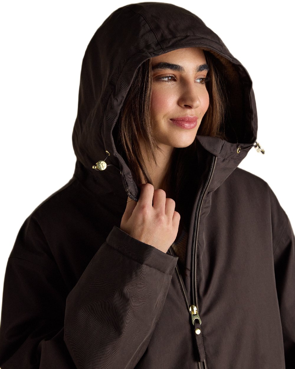 Chocolate Coloured Joules Womens Fleecelined Waterproof Coveralls on white background