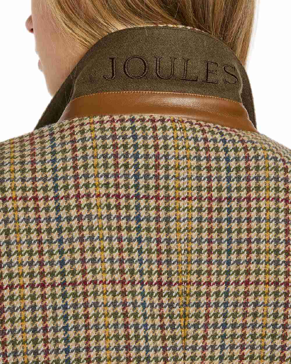 Elton Tweed Coloured Joules Womens Hackmore Relaxed Fit Wool Blend Tweed Blazer on white background