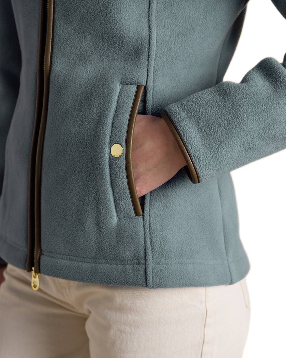 Blue Coloured Joules Womens Heritage Full Zip Through Fleece on white background