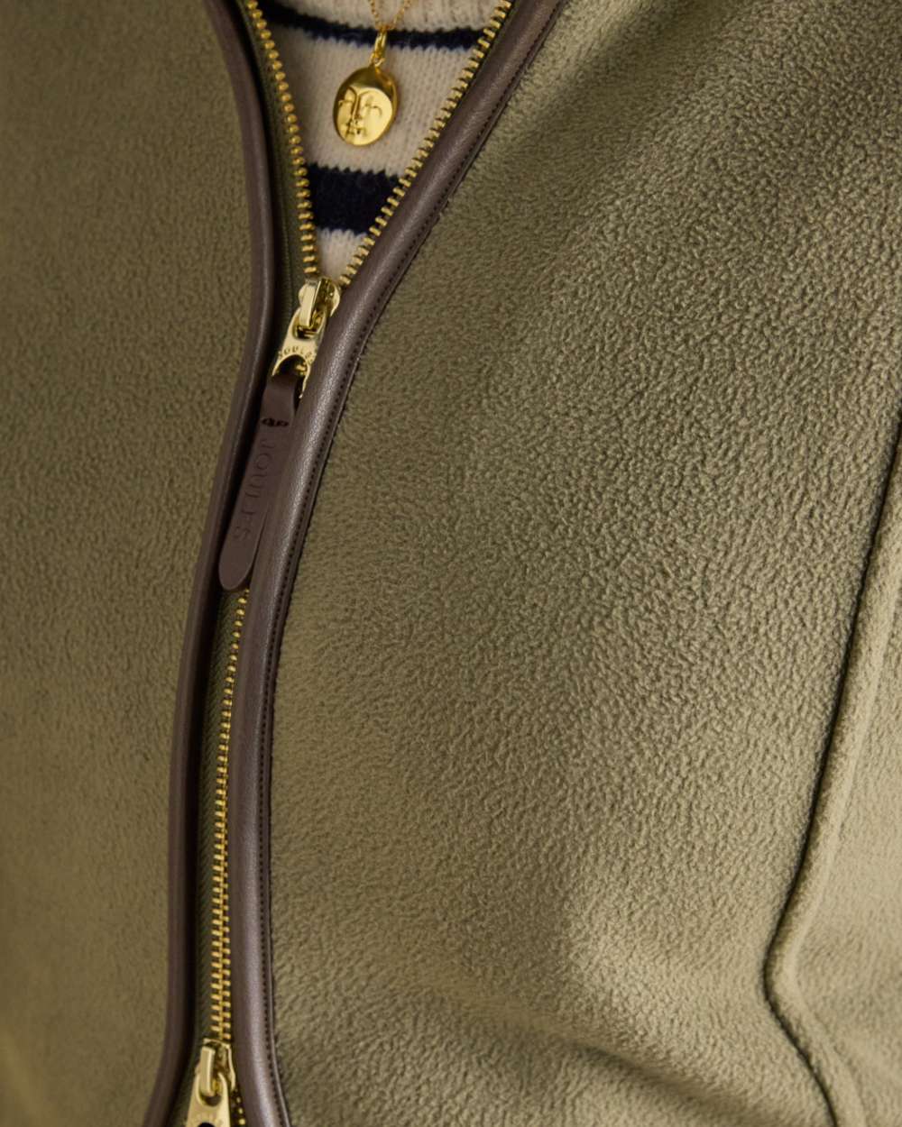 Light Green Coloured Joules Womens Heritage Full Zip Through Fleece on white background