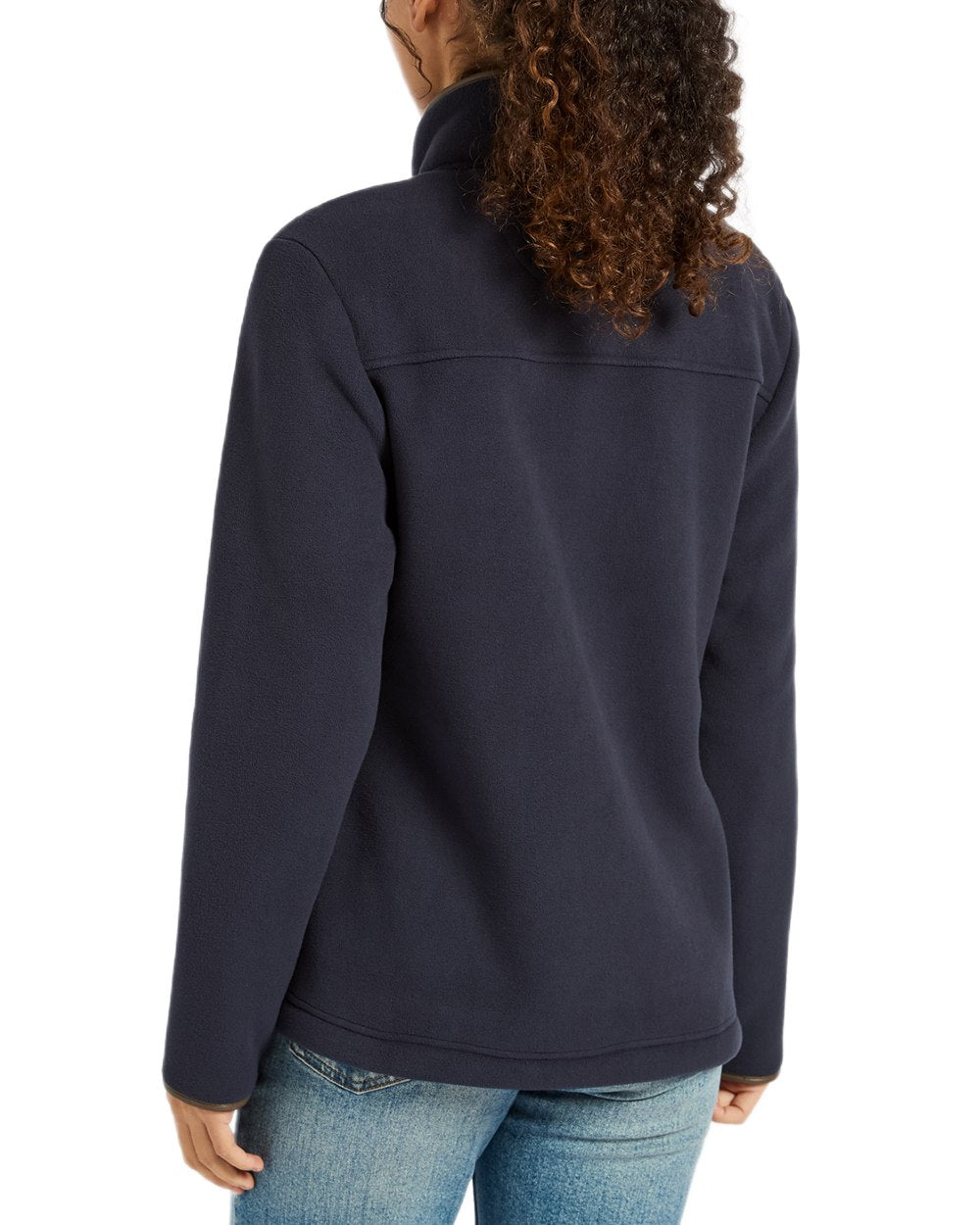Navy Coloured Joules Womens Heritage Full Zip Through Fleece on white background