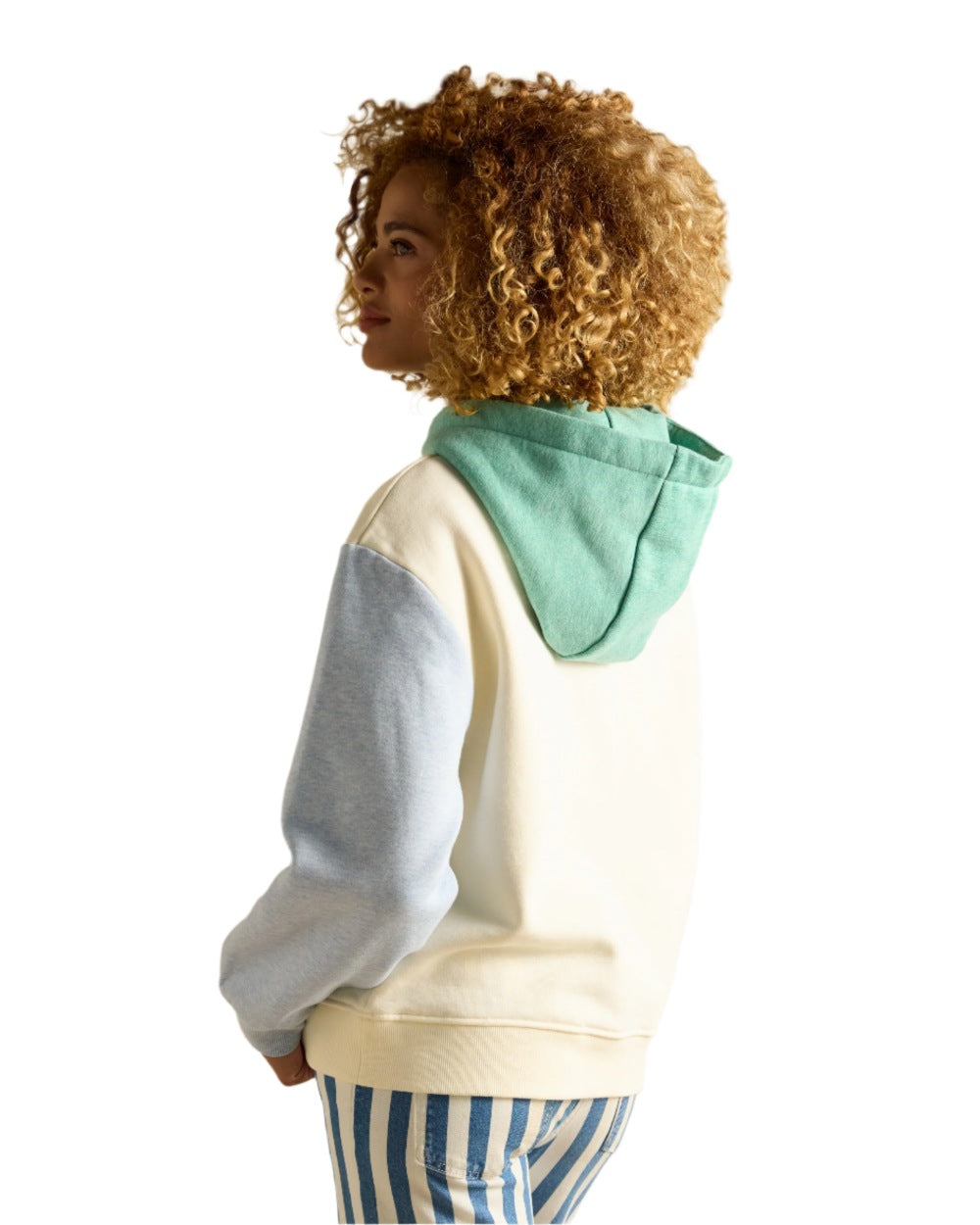 Colourblock coloured Joules Womens Milbourne Hoodie on white background