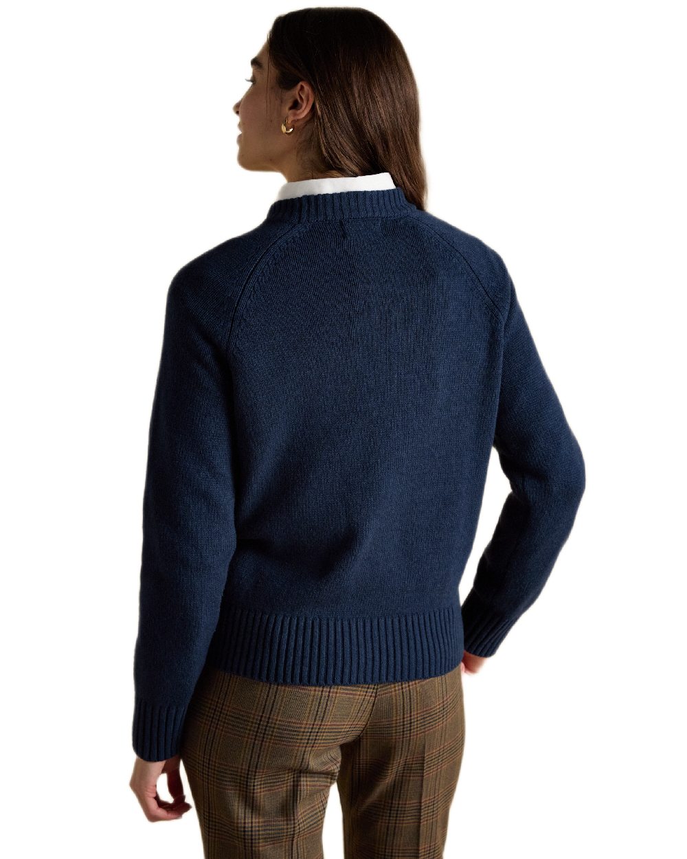 Navy Coloured Joules Womens Monty Dog Jumper on white background
