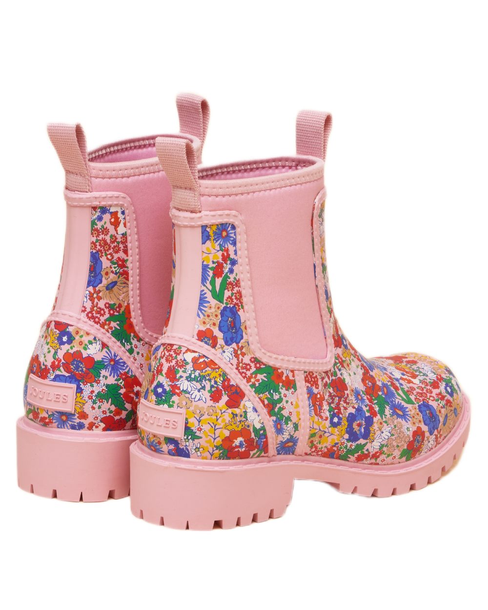 Ditsy Coloured Joules Womens Oakfield Short Neoprene Lined Wellies on white background