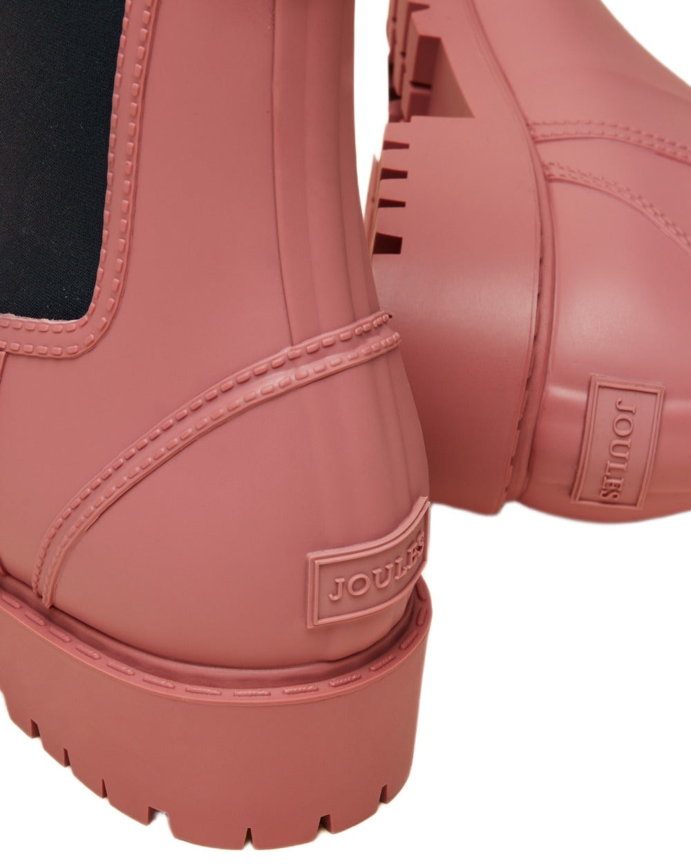 Pink Blue Coloured Joules Womens Oakfield Short Neoprene Lined Wellies on white background