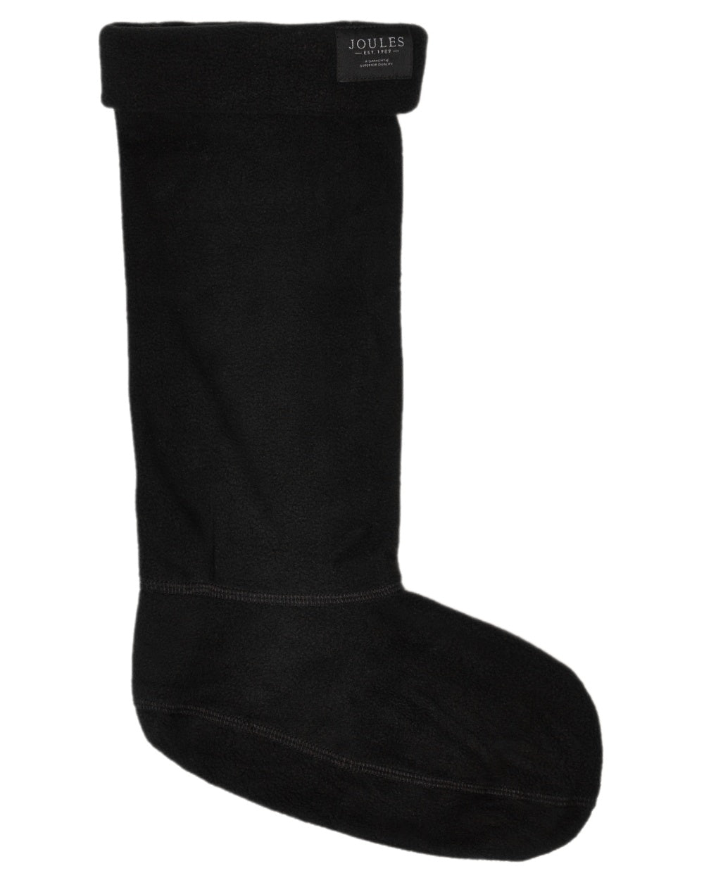Black Coloured Joules Womens Pemberton Fleece Welly Socks on white background