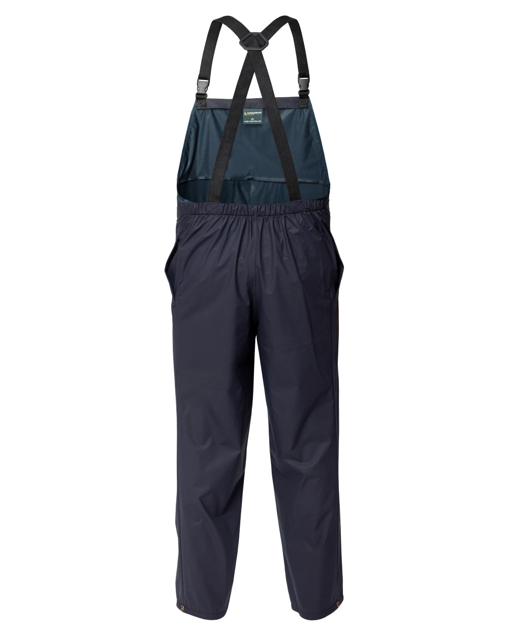 Navy coloured Kaiwaka Mens Agtex Bib Overtrousers on white background
