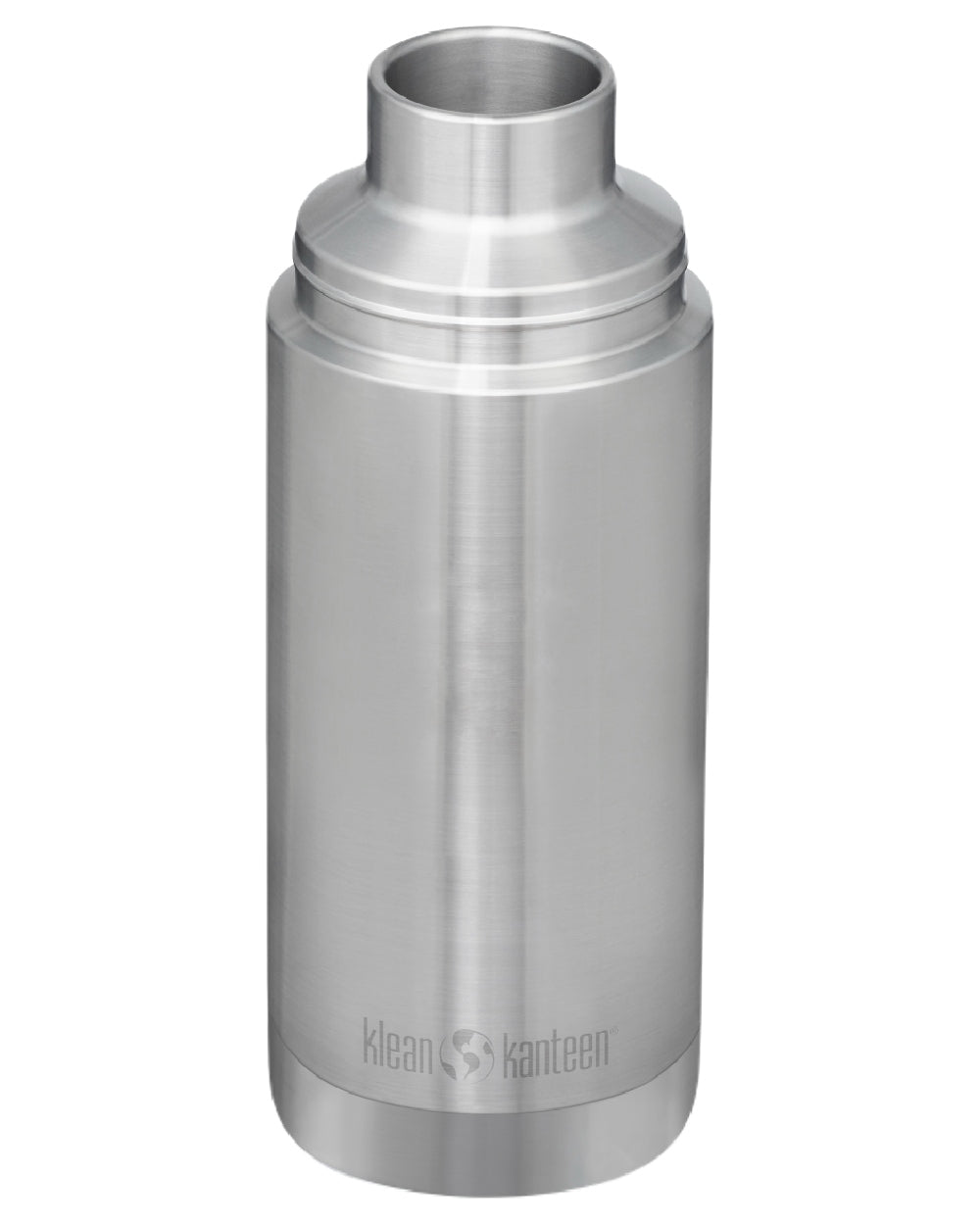Brushed Stainless coloured Klean Kanteen Insulated TKPro Flask on white background