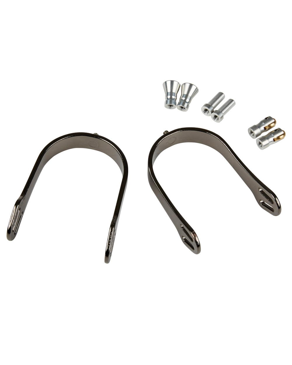 Black coloured Korsteel Aluminium Interchangeable Spurs on white background