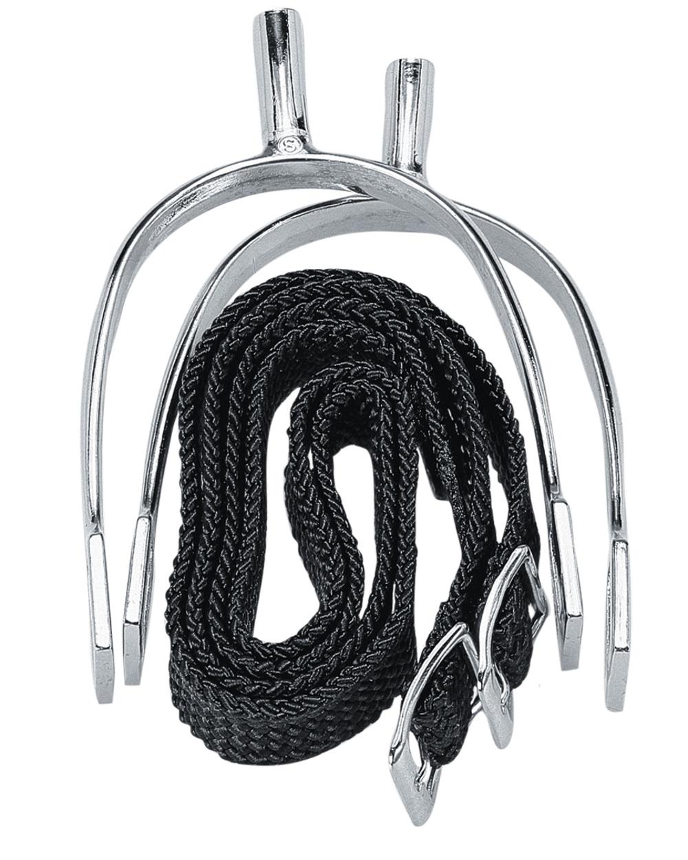 Korsteel Childrens Pow Never Rust Spurs With Straps on white background