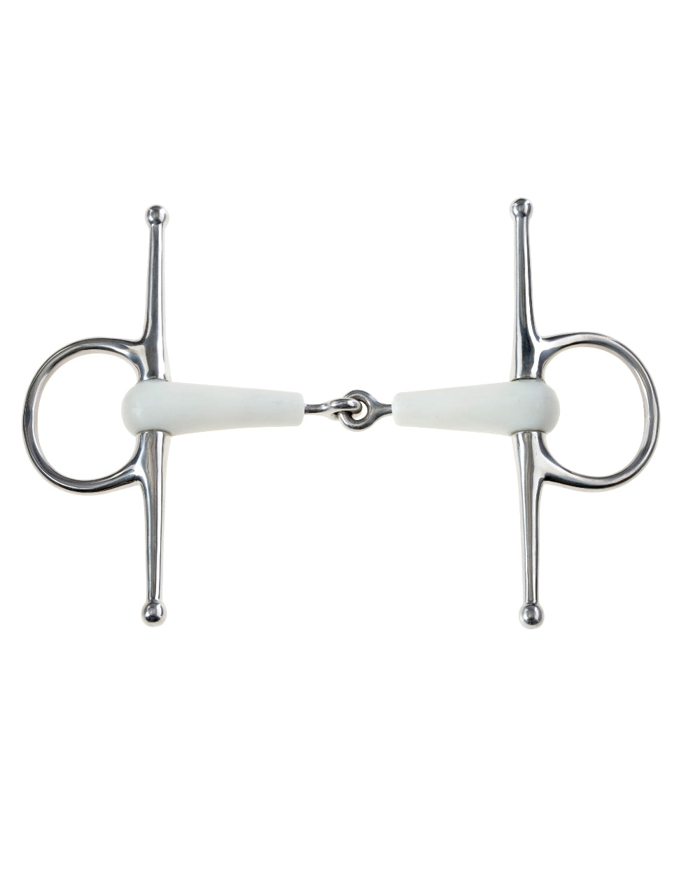 Ivory coloured Korsteel Flexi Jointed Full Cheek Snaffle Bit on white background