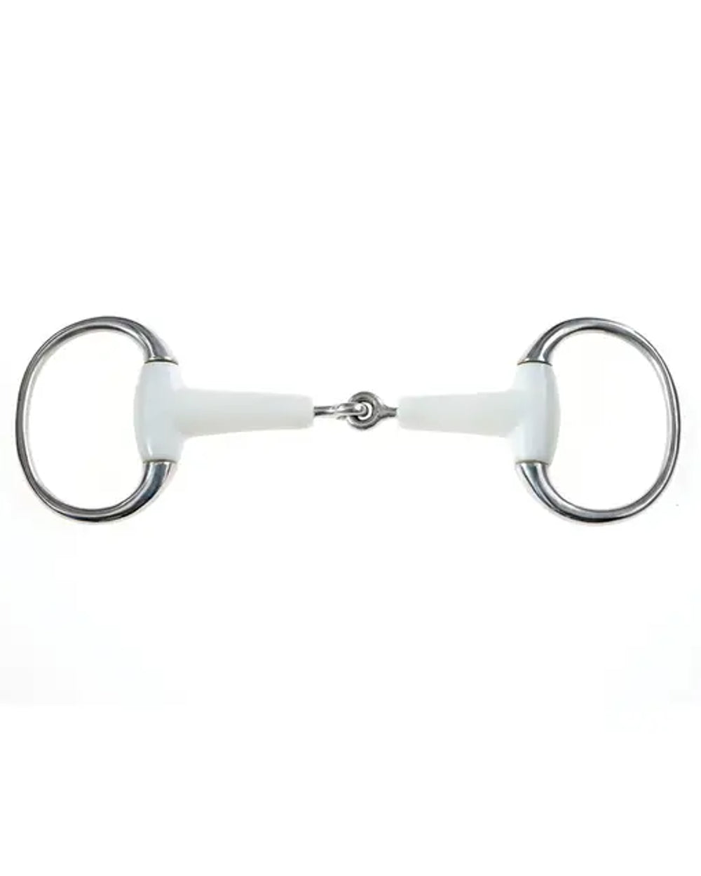Ivory coloured Korsteel Flexi Mouth Jointed Eggbutt Snaffle Bit on white background