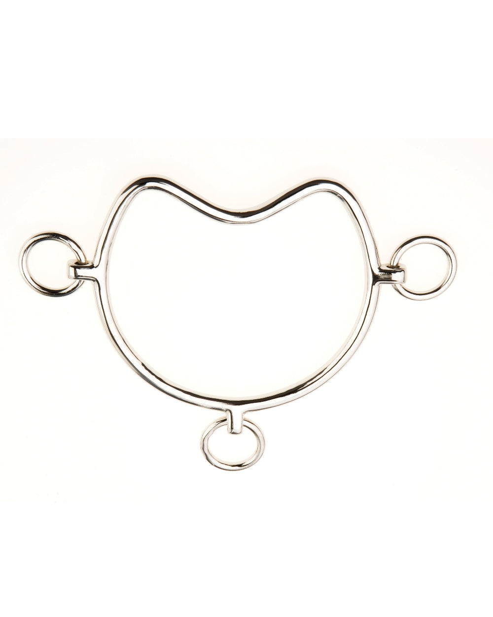 Silver coloured Korsteel Stainless Steel Anti Rearing Chifney Bit on white background