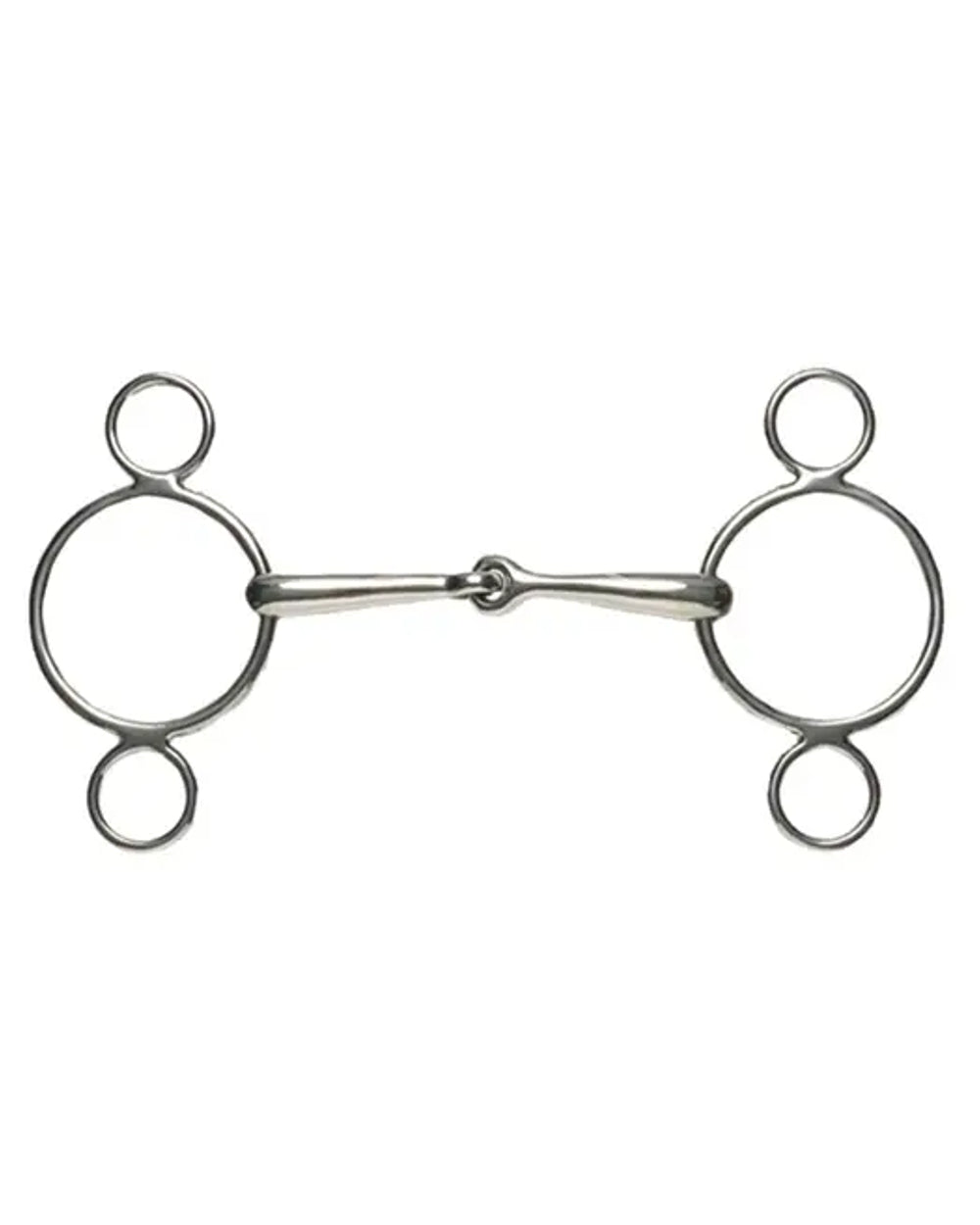 Korsteel Stainless Steel Jointed 2 Ring Dutch Gag Bit on white background