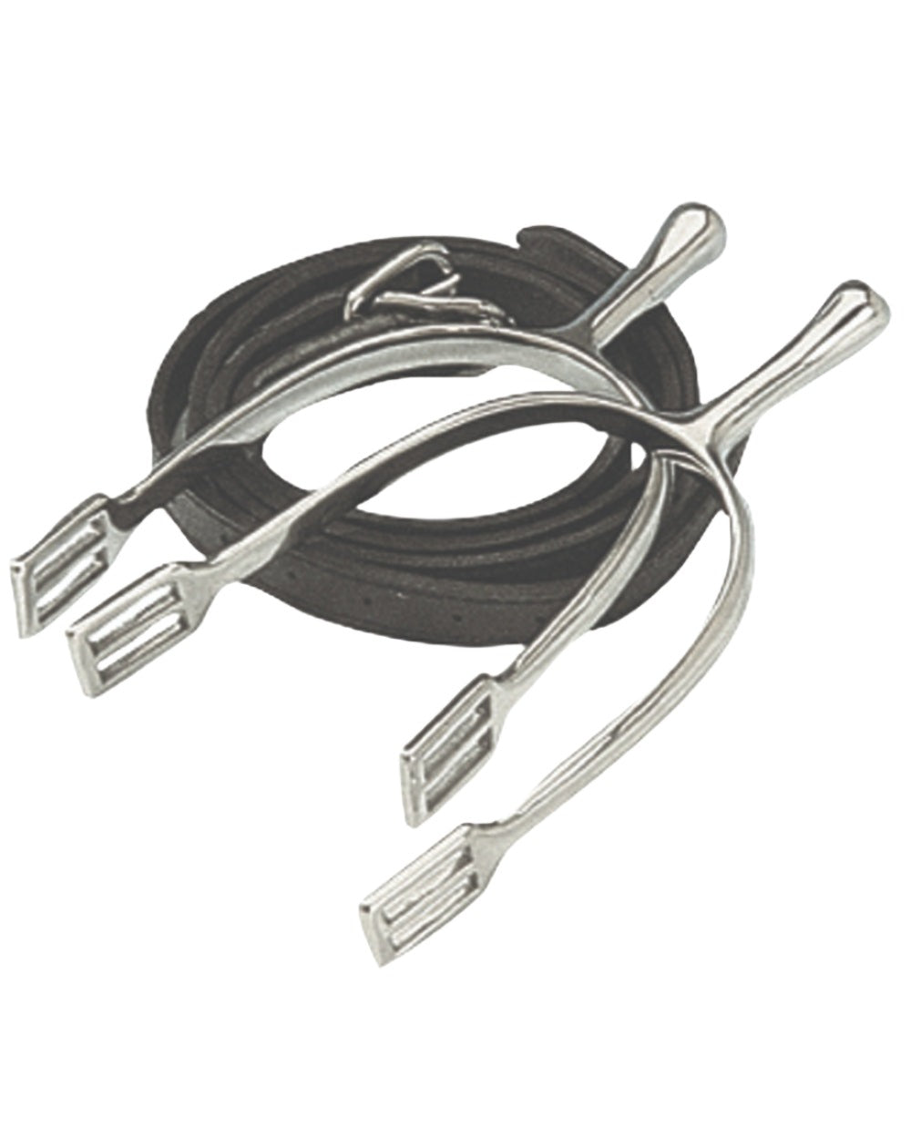 One Colour coloured Korsteel Womens Long Neck Dressage Spurs With Straps on white background