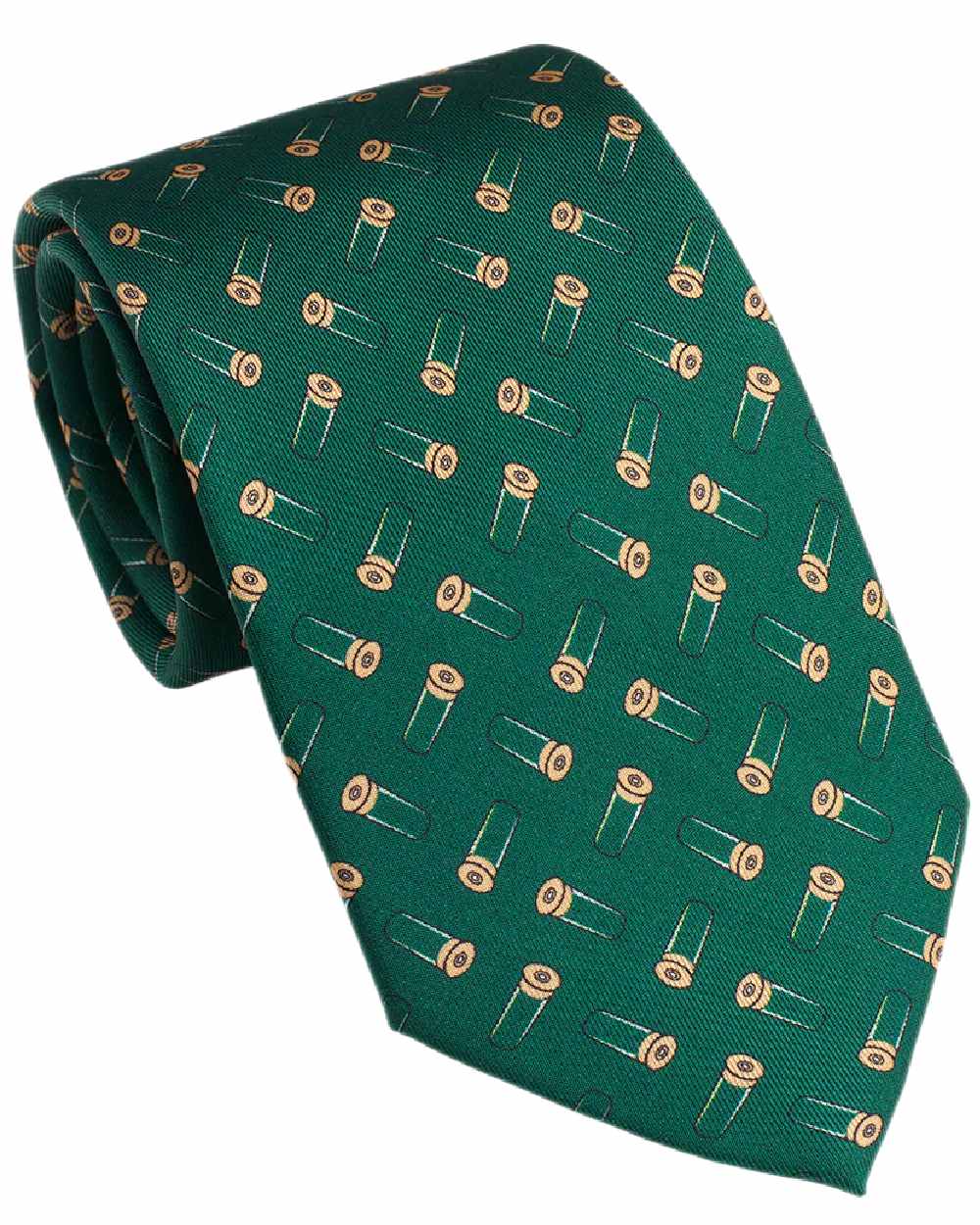 British Racing Green Coloured Laksen Cartridge Silhoute Tie on white background