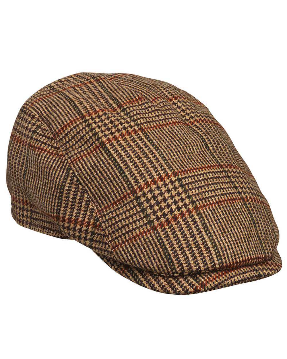 Cavendish Tweed colour Laksen Cavendish Drivers Tweed Flat Cap on white background