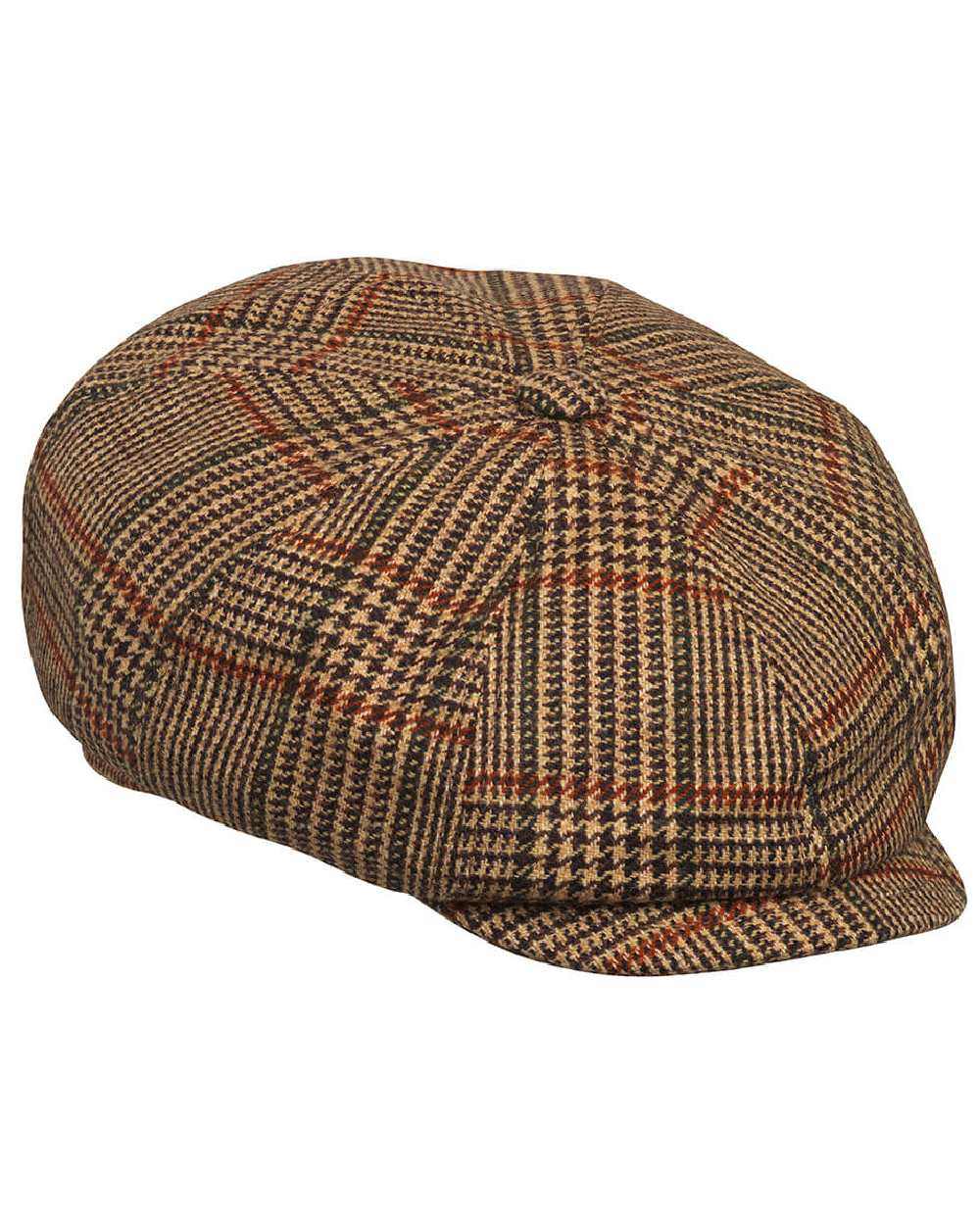 Cavendish Tweed coloured Laksen Cavendish Mens Bakerboy Tweed Cap on white background