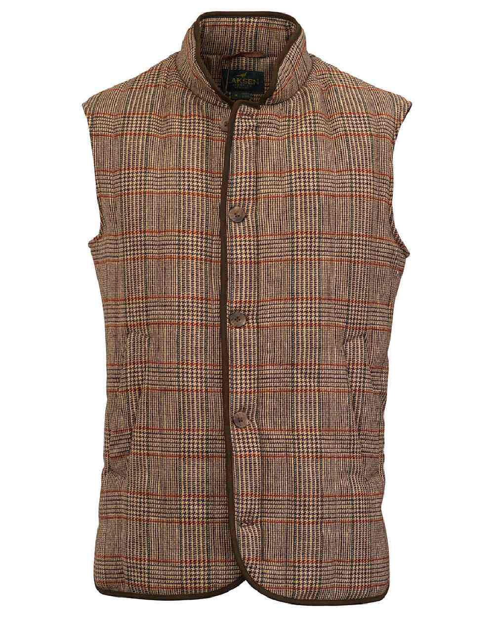 Cavendish Tweed coloured Laksen Cavendish Tweed Vertical Quilted Vest on white background