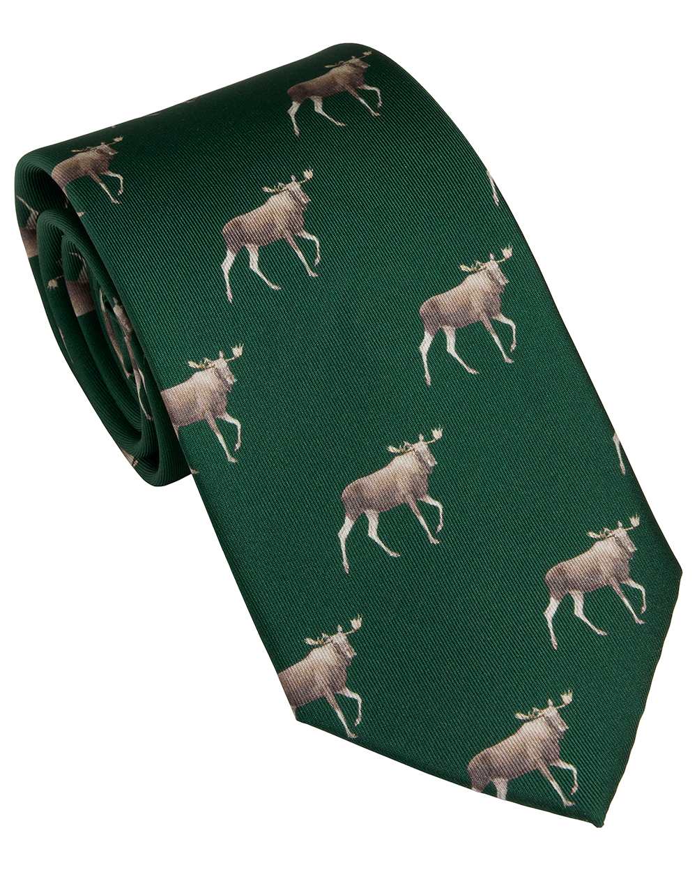 British Racing Green coloured Laksen Elk Tie on white background