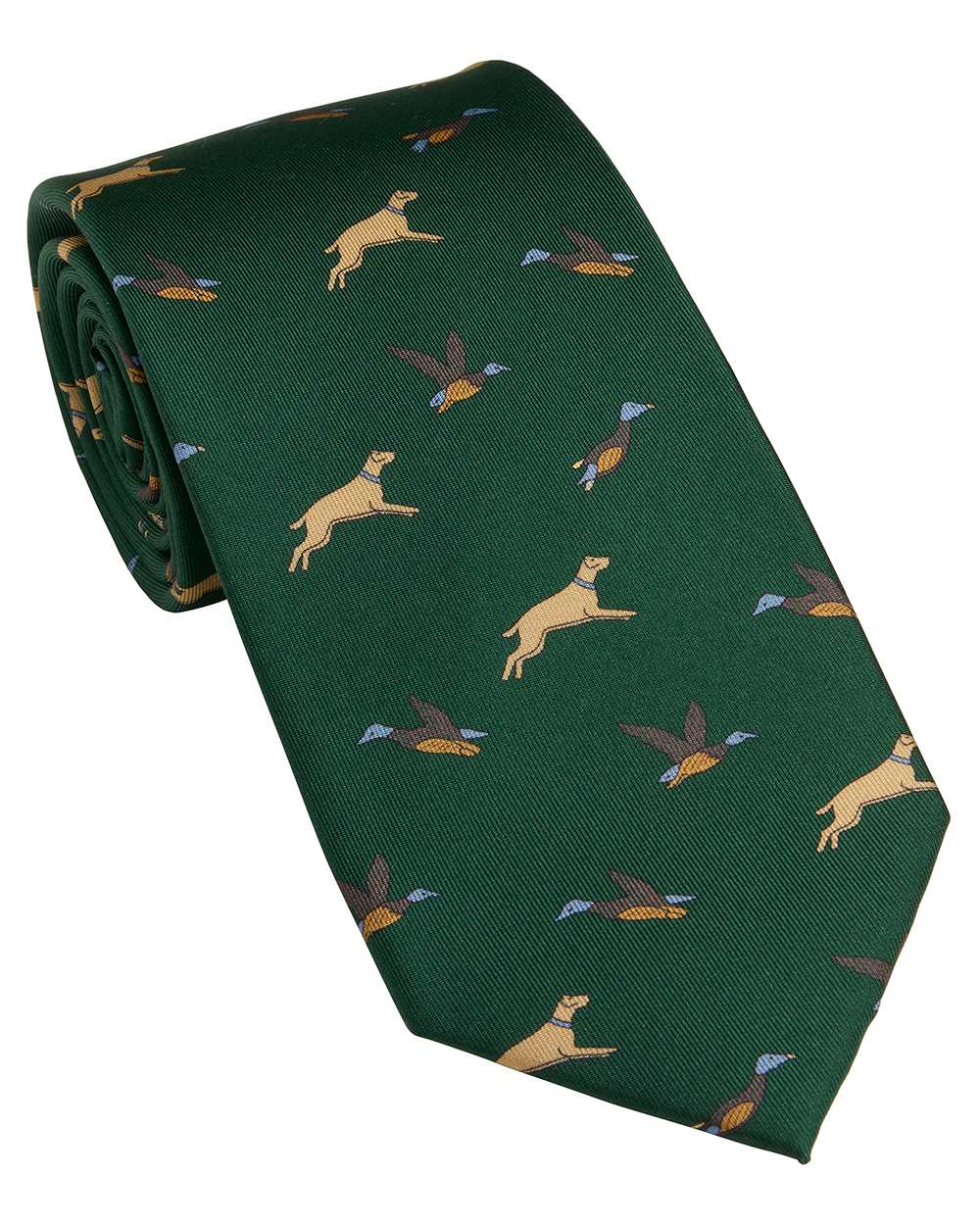 British Racing Green coloured Laksen Game Tie on white background