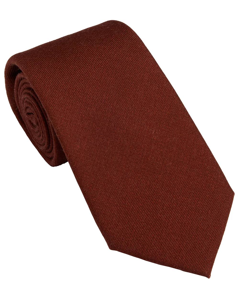 Red coloured Laksen Houndstooth Wool Tie on white background