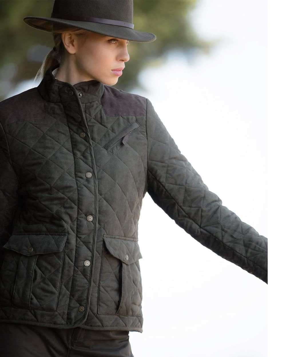 Laksen Lady Hampton Quilted Jacket in Olive