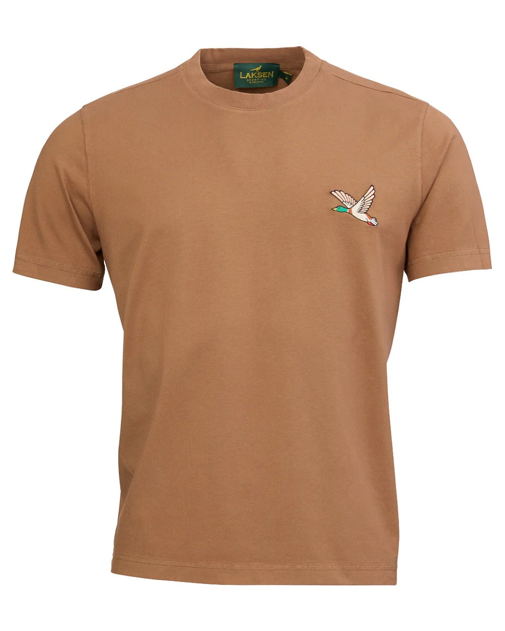 Camel coloured Laksen Mens Duck Cotton T-Shirt on white background