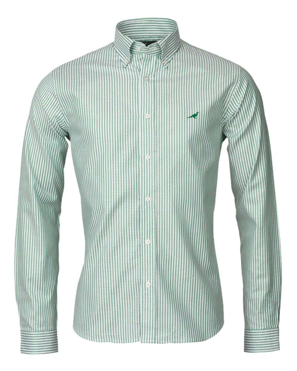 Green Coloured Laksen Mens Eton 100% Oxford Cotton Shirt on white background