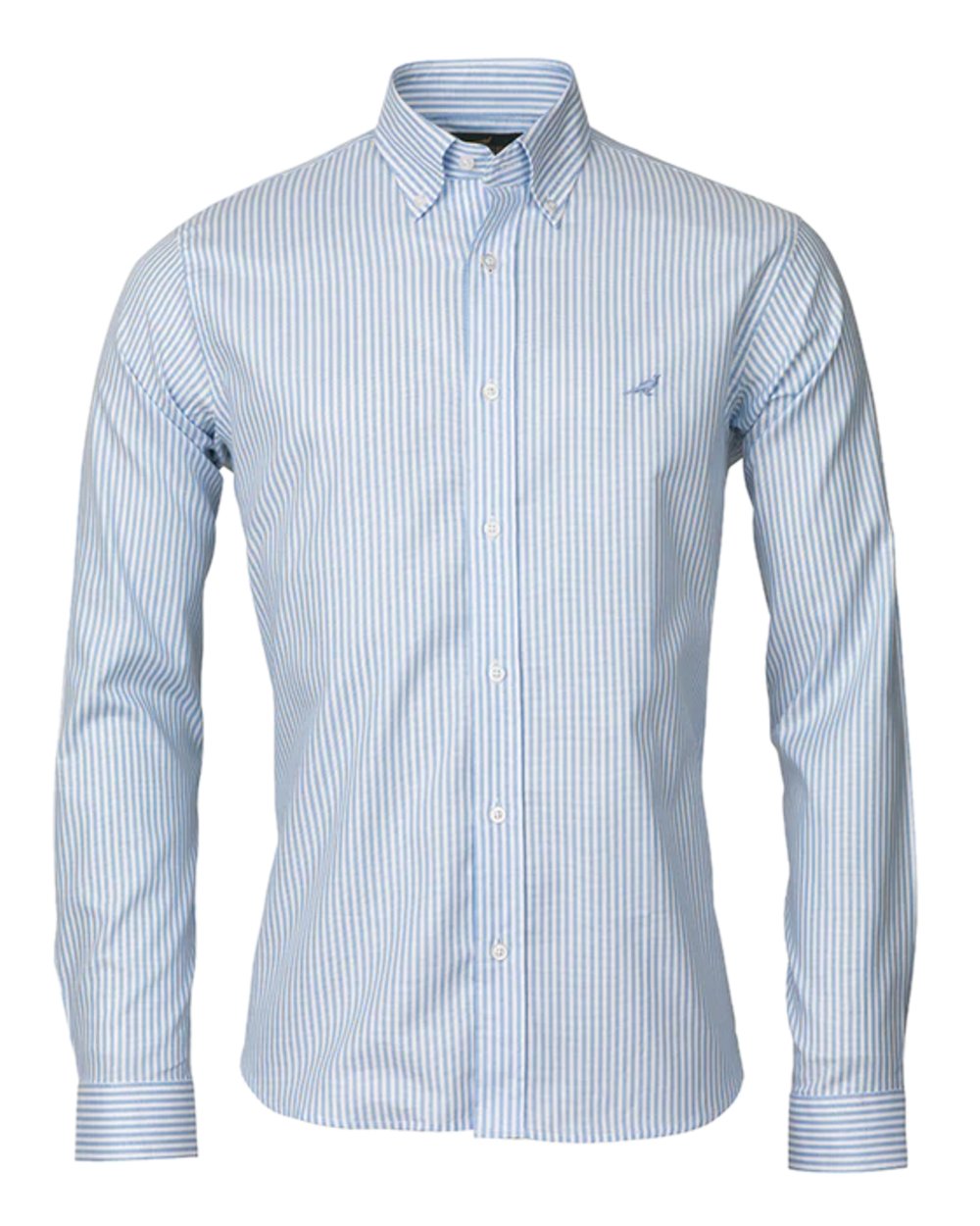 Sky Blue Coloured Laksen Mens Eton 100% Oxford Cotton Shirt on white background