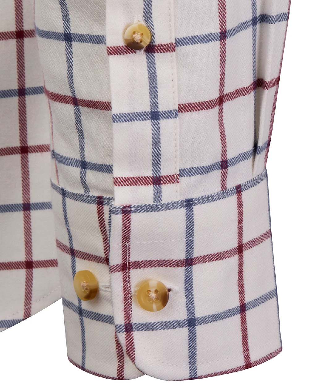 Corn Blue Bordeaux Coloured Laksen Mens Gable Brushed Organic Cotton Shirt on white background