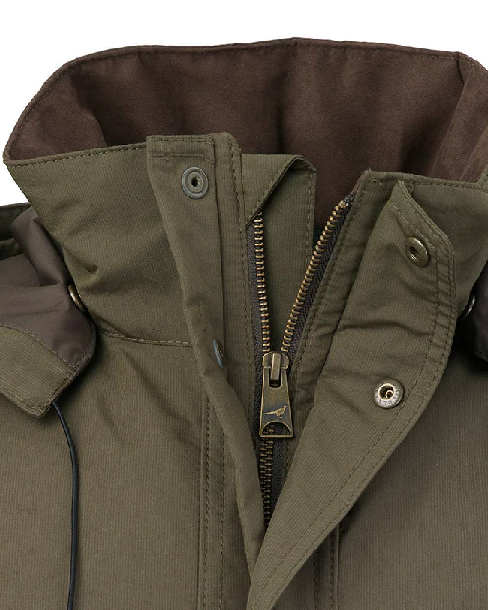 Olive Coloured Laksen Mens Marsh ISO Coat on white background