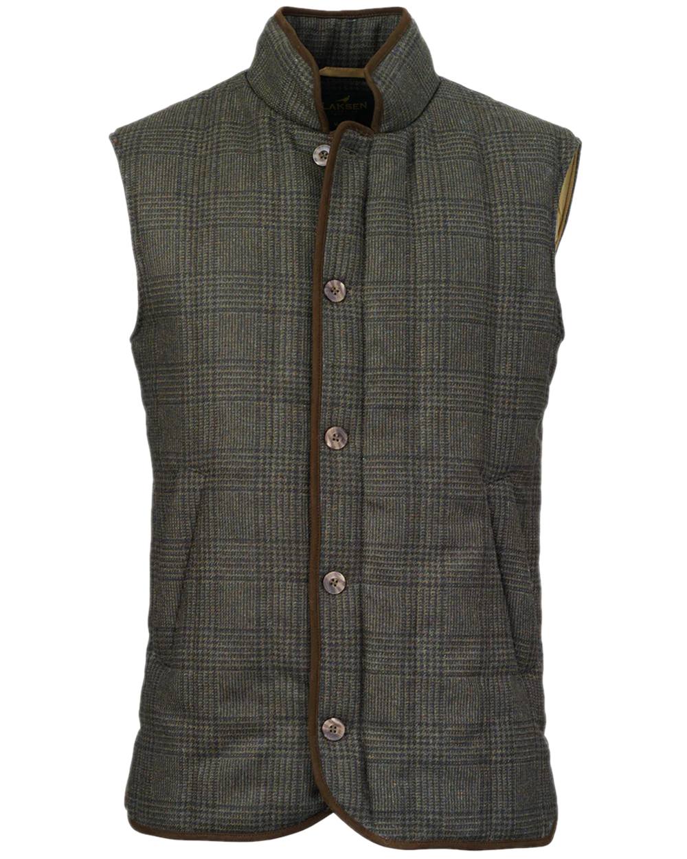 Willow Coloured Laksen Mens Willow Vertical Quilted Vest on white background