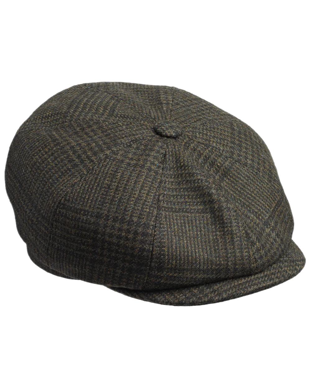Willow Tweed Coloured Laksen Willow Bakerboy Cap on white background