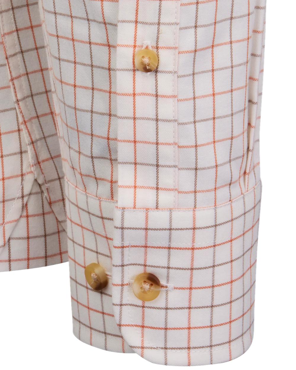 Burnt Orange Rum Coloured Laksen Womens Haley Cotton Wool Shirt on white background